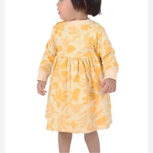 Tiny tribe butter yellow floral sweatshirt dress 3-6 months new with tag